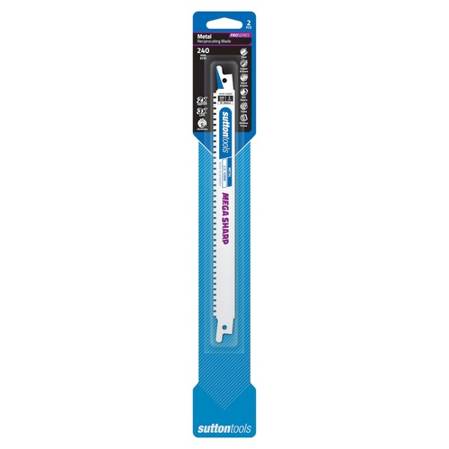 Recip Blade H510 Metal 240x19x0.9 5TPI MEGA SHARP Dbl Shank 2 Pack