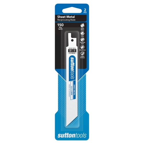Recip Blade H518 Sheet Metal 150x19x0.9mm 14 TPI Bi-Metal 2 Pack
