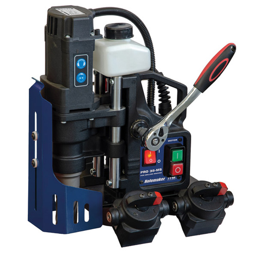 Holemaker PRO35 Magnetic Base Drill, With Swivel Magnetic Base For Pipe Drilling, Cap: 35mm Dia x 52mm