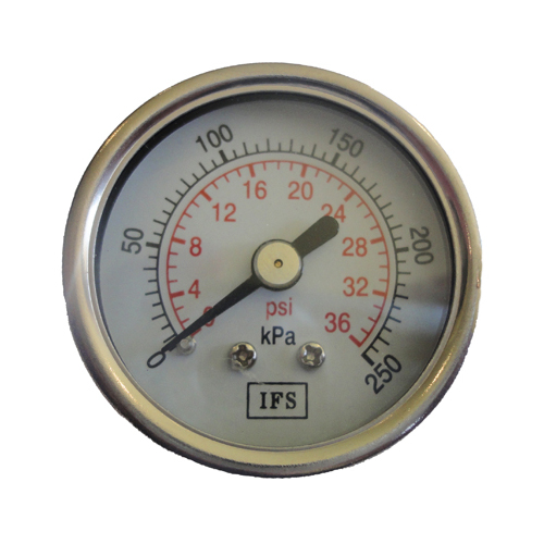 27-04R2-002 Pressure Gauge 40mm 250 KPA 1/8 BSPT Rear Entry Dry (25-1062)