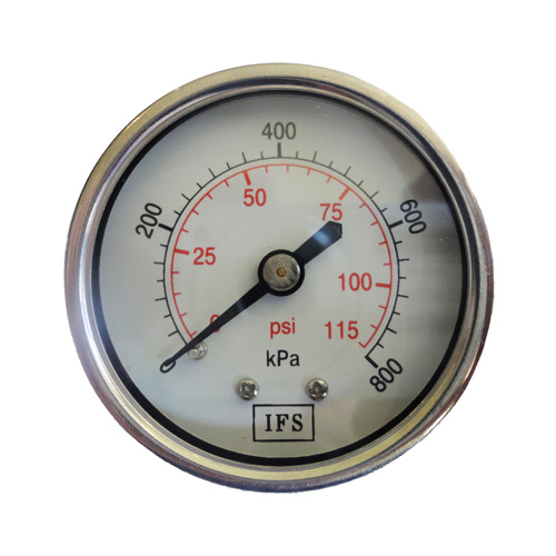 27-05R2-004 Pressure Gauge 50mm 400 KPA 1/8 BSPT Rear Entry Dry (25-1216)