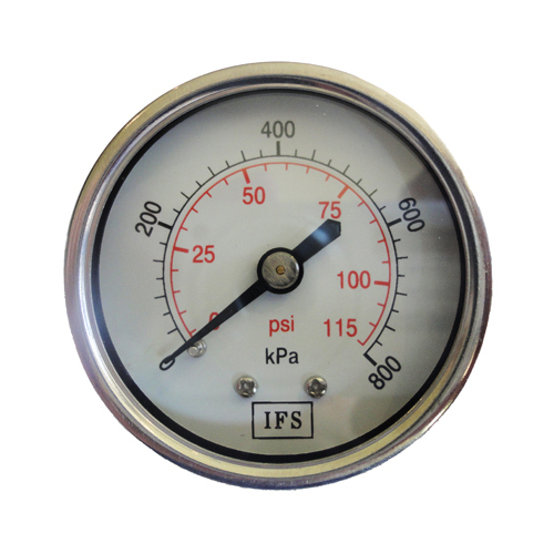 27-05R4-008 Pressure Gauge 50mm 800 KPA 1/4 BSPT Rear Entry Dry (25-1225)