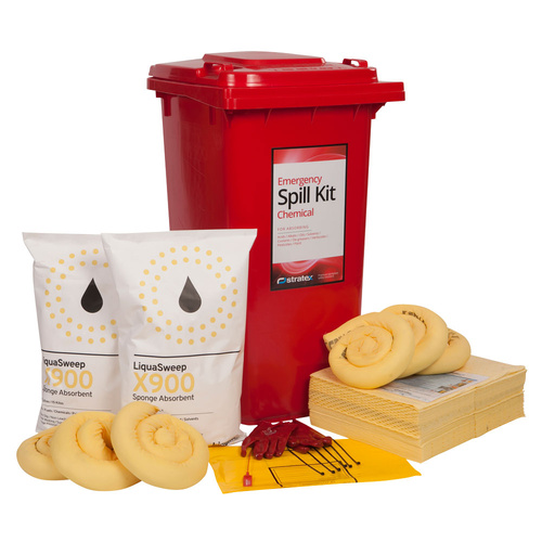 240 Litre Wheeled Bin Economy Spill Kit - Chemical