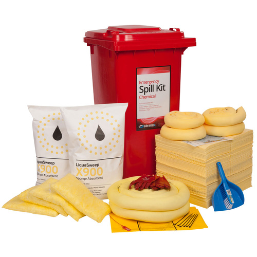 240 Litre Wheeled Bin Standard Spill Kit - Chemical