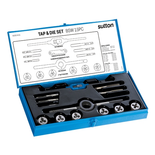 Sutton Tap & Die M500 Set 15Pce BSW