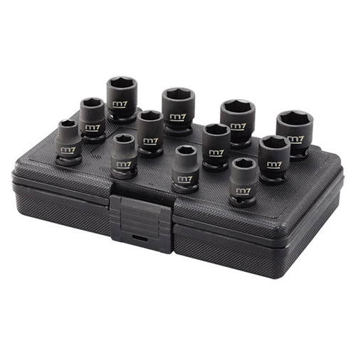 M7 Impact Socket Set, 3/8" Drive, 12Pcs, 5/16 - 1"