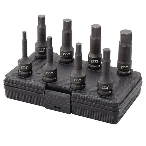 M7 Impact In Hex Socket Set, 1/2" Drive, 8Pcs, 6 - 19mm
