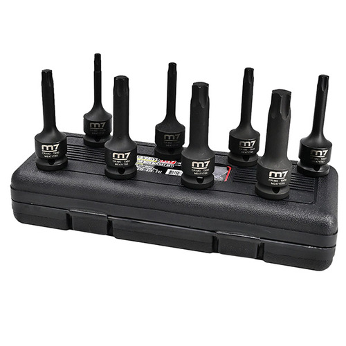 M7 Impact Torx Socket Set, 1/2" Drive, 8Pcs, T30 - T70