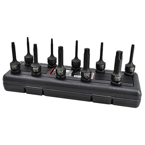 M7 Impact Torx Socket Set, 1/2" Drive, 10Pcs, T20 - T70