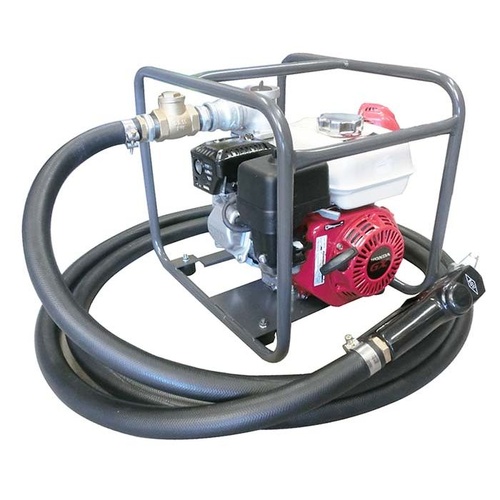 50mm Aluminium diesel transfer pump kit in roll frame Honda GX160 5.5Hp with 6mtr x 25mm Hose & Auto Nozzle