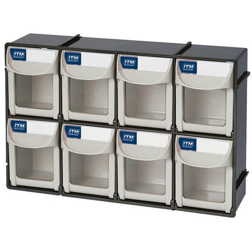 ITM Flip Out Parts Bin, 8 Drawer, 303W X 87D X 203H