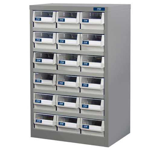 ITM Parts Cabinet, Metal Hd 18 Drawers 550W X 400D X 880H