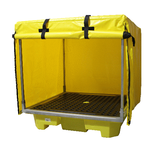 Heavy Duty Framed PVC Cover for 4 Drum Bunded Spill Pallet