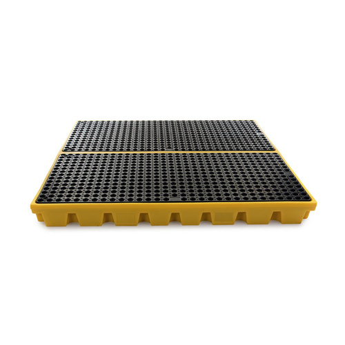 4 Drum Bunded  Yellow Work Floor (1600W x 1600L x 150Hmm) - 240L Sump