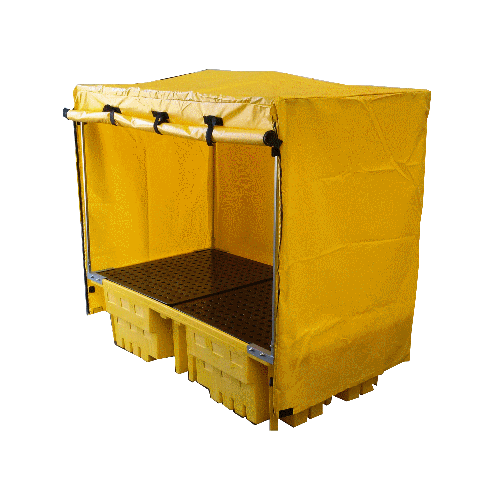 Framed All-Weather Canvas Cover to fit Double IBC Bunded Spill Pallet