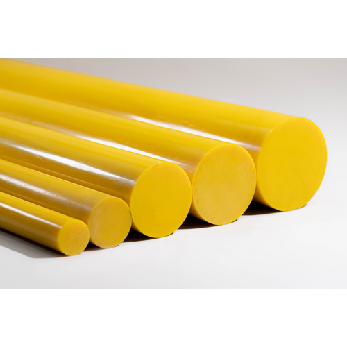 100x1000mm Nylon Rod (PA6 Cast) Yellow Oil Filled