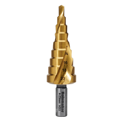 Holemaker Step Drill Spiral Flute, 9 Steps, 3mm Step Length, 4-20mm