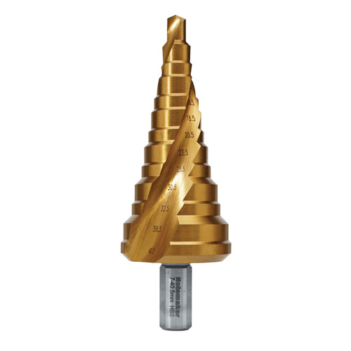 Holemaker Step Drill Spiral Flute, 13 Steps Varied Step Length, 7-40.5mm