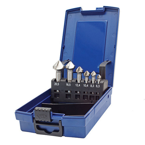 Holemaker Countersink Set, 6 Piece, 3 Flute 90 Degree, 3 - 20.5mm
