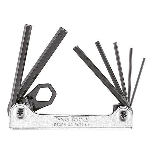 Teng Folding mm Hex Key Set, 7Pce, 1.5mm-6mm