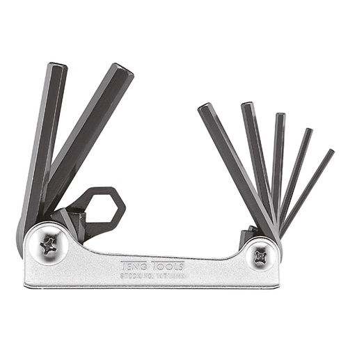 Teng Folding mm Hex Key Set, 7Pce, 2.5mm-10mm