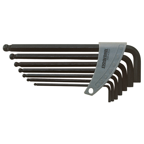 Teng Ball-End AF Hex Key Set, 7Pce, 1/8"-3/8"
