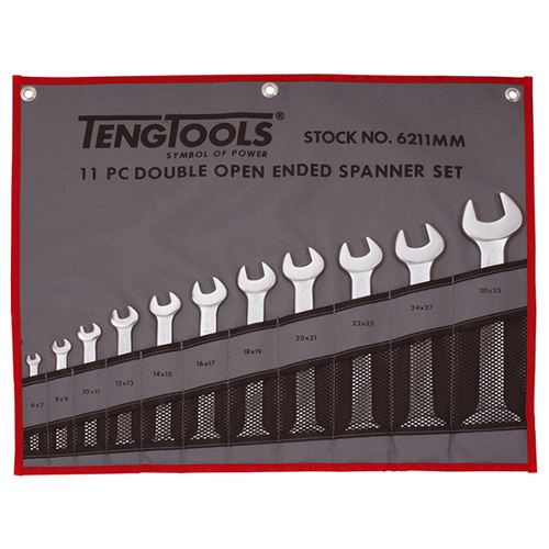Teng Double Open-End Spanner Set, 11Pce 6-32mm