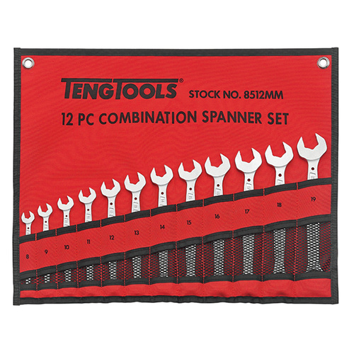 Teng 12Pce Antislip Combination Span Set W/Wallet 8-19mm