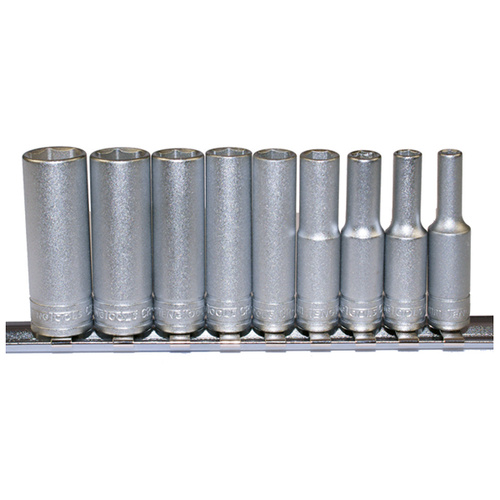 Teng 9Pce 1/4" Dr. Metric Deep Socket Set 4-13mm 6PNT