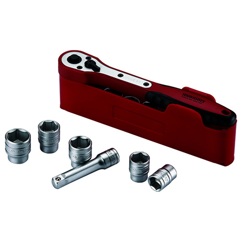Teng 13Pce 1/4" Dr. mm Socket Set W/Case 4-13mm