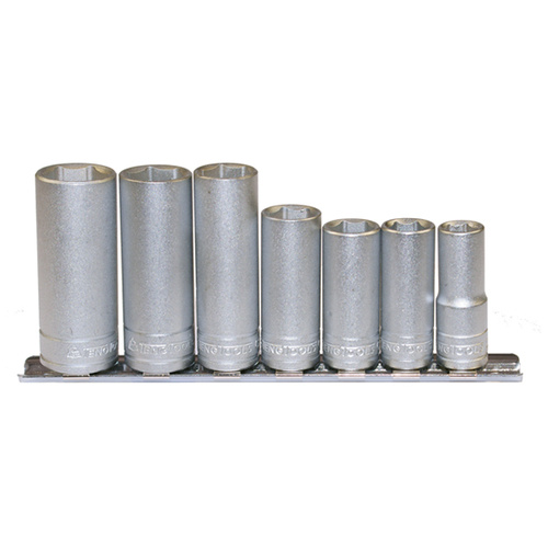 Teng 7Pce 3/8" Dr. Deep mm Socket Set 10-19mm