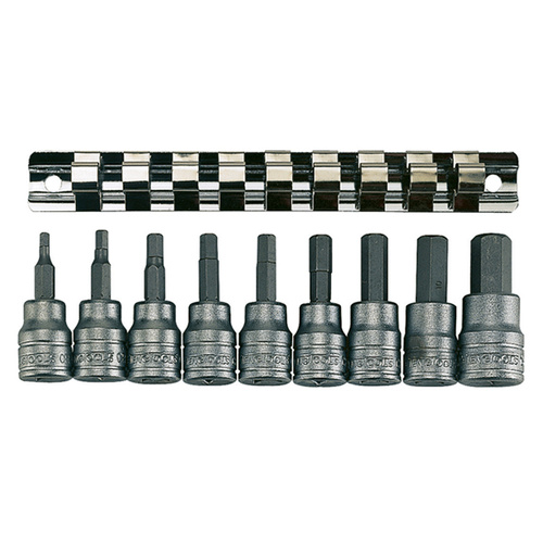 Teng 9Pce 3/8" Dr. Metric Hex Bit Socket Set 3-12mm