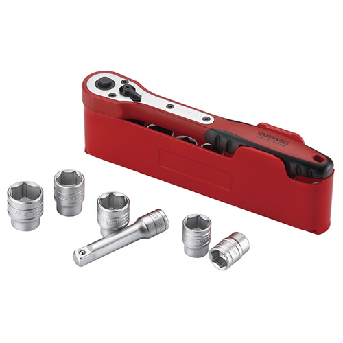 Teng 12Pce 3/8" Dr. Metric Socket Set W/Case 8-19mm