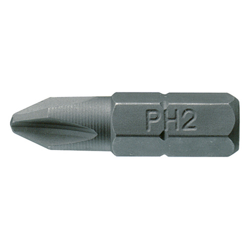 Teng 1/4" Hex Dr. PH2 Hex Bit 25mm (L) - 10Pce