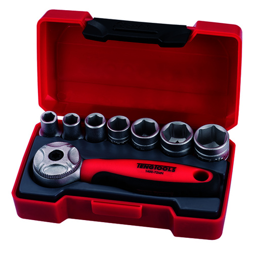 Teng 8Pce 1/4" Dr. Socket Set W/Mini Ratchet