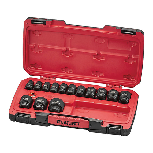 Teng 18Pce 1/2" Dr. AF Reg. Impact Socket Set 6-PNT