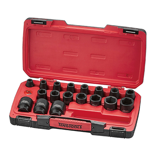 Teng 22Pce 1/2" Dr. mm Reg. Impact Socket Set 6-PNT