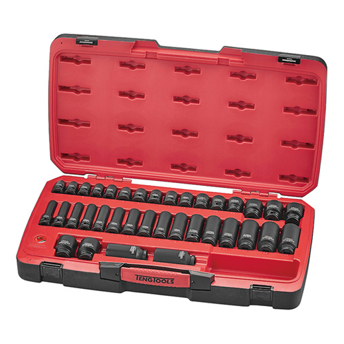 Teng 40Pce 1/2" Dr. mm Reg. Impact Socket Set 6-PNT