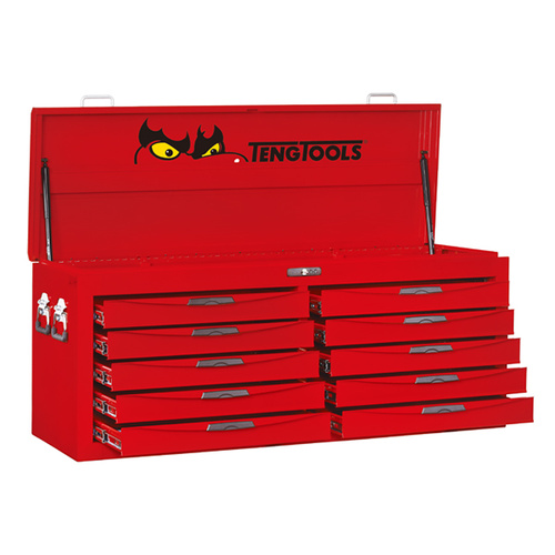 Teng 53" Pro Top Box, 10 Drawers, Red