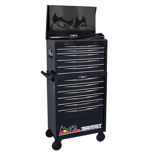 Teng 800Pce 26" 11 Drawer Stack Tool Kit, Metric & Imperial, Ps Trays, Black