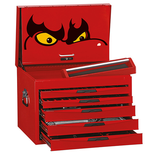 Teng 280Pce 26" 5 Drawer Chest Tool Kit, Metric, EVA Trays, Red