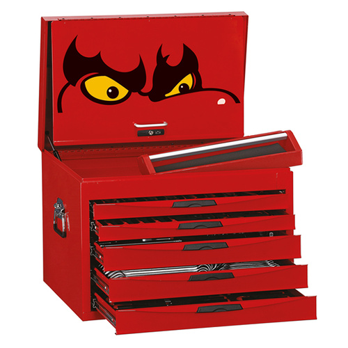 Teng 277Pce 26" 5 Drawer Chest Tool Kit, Metric, EVA Trays, Red