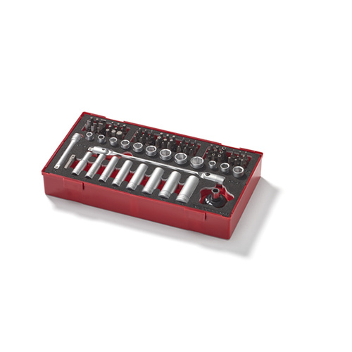 Teng 87Pce 1/4" Dr. Socket & Bits Set (EVA) - TEA-TRAY
