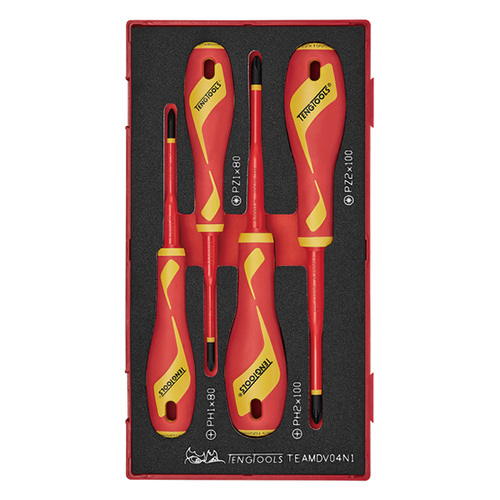 Teng 4Pce Screwdriver Set Insulated PH/PZ