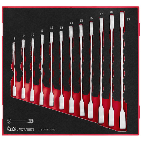 Teng 12Pce Ratchet Combination Spanner Set 8-19mm - TED-TRAY