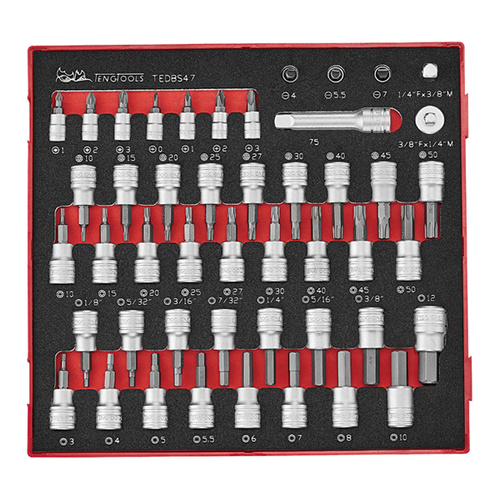 Teng 47Pce 1/4" & 3/8" Bit Socket Set EVA2