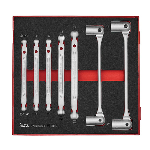 Teng 7Pce Double Flex Wrench Set - TED-TRAY
