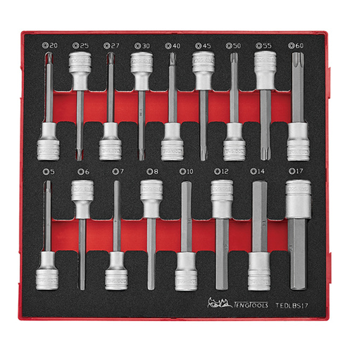 Teng 17Pce 1/2" Long Hex & TX Bit Socket Set EVA2