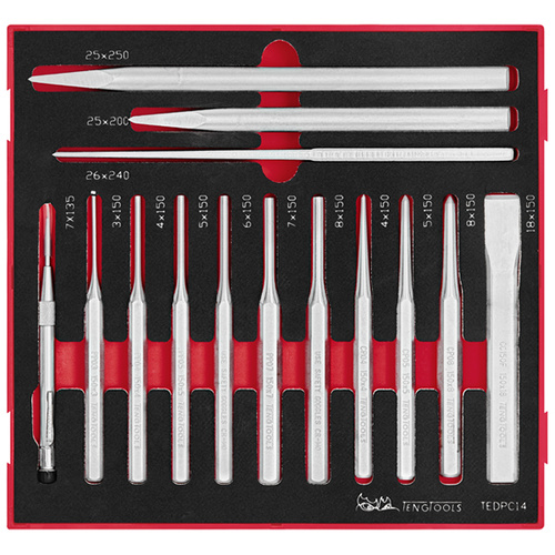 Teng 14Pce P Punch & Chisel Set - TED-TRAY