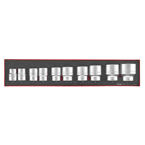 Teng 10Pce 3/4" Dr. Socket Set 22-50mm -TEX-TRAY